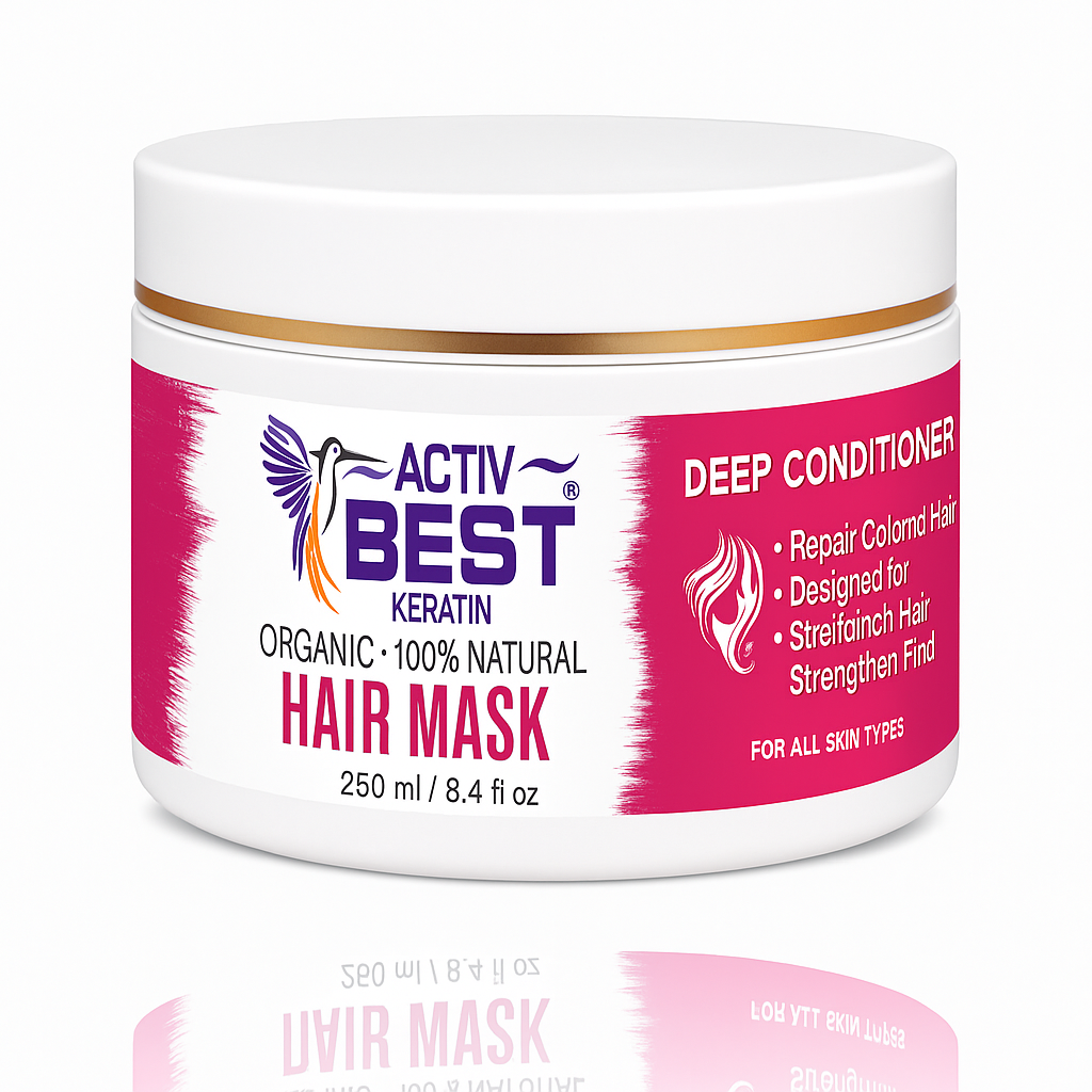 Activ Best Keratin Hair Mask – 100% Organic Deep Conditioner for Damaged and Colored Hair