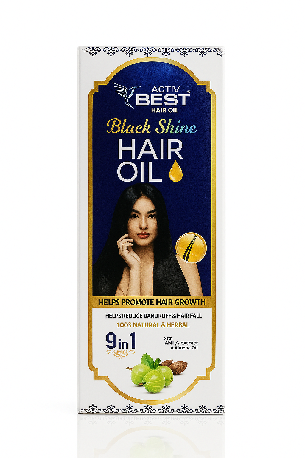 Activ Best Black Shine Hair Oil – 9 in 1 Multi-Benefit Formula for Strong, Shiny Hair