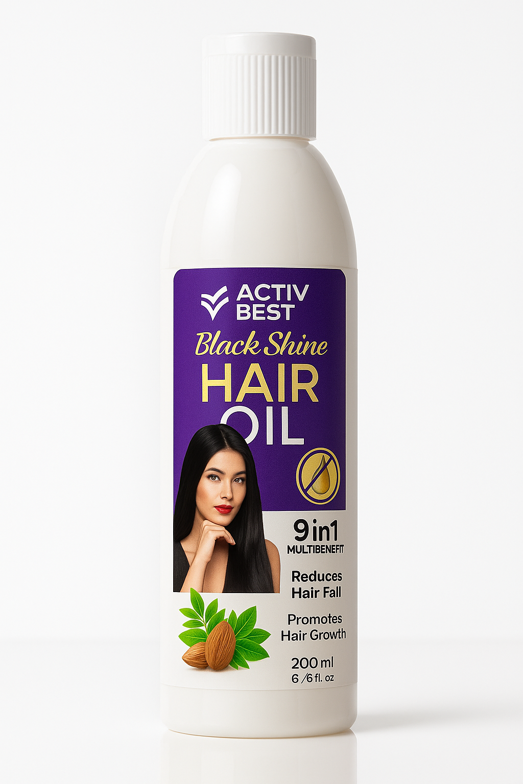 Activ Best Black Shine Hair Oil – 9 in 1 Multi-Benefit Formula for Strong, Shiny Hair